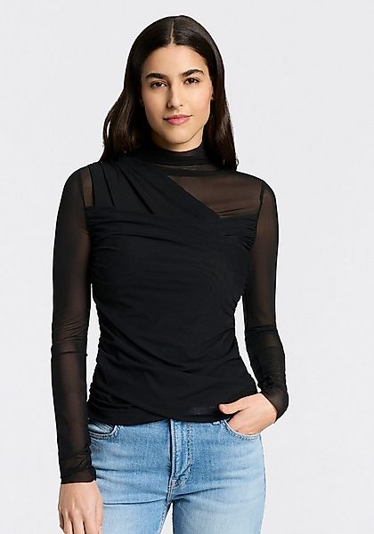 BOSS ORANGE Langarmshirt Etulah Premium Damenmode aus Mesh, Slim Fit günstig online kaufen