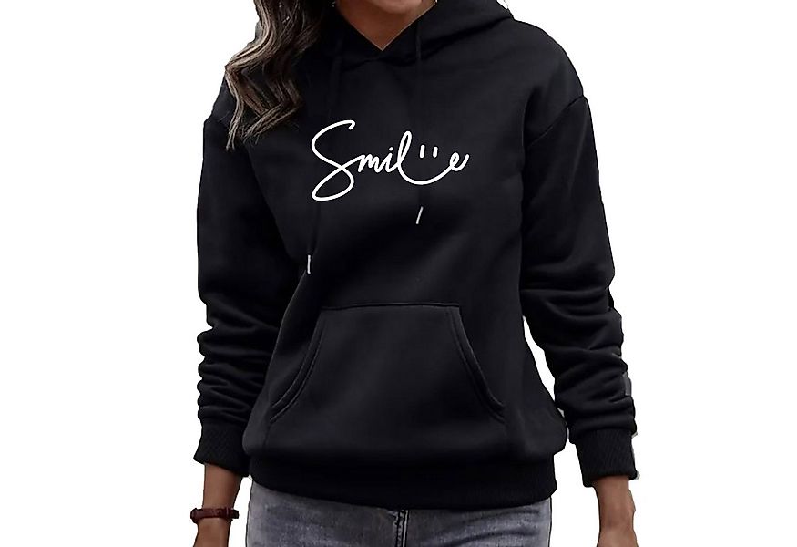 Banco Hoodie Damen Pullover Smile Unifarben Größen XS - 6XL, Unifarben, hoc günstig online kaufen