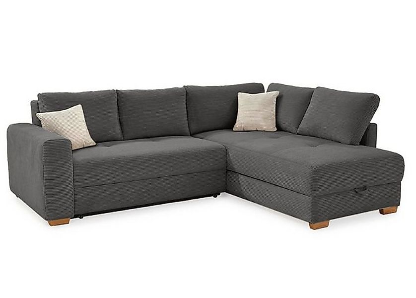luma-home Ecksofa 15211, Dauerschläfer 257x206 cm mit Bettkasten und separa günstig online kaufen