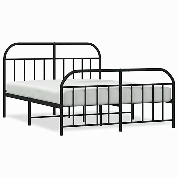 furnicato Bettgestell Metallbett ohne Matratze mit Fußteil Schwarz 160x200 günstig online kaufen