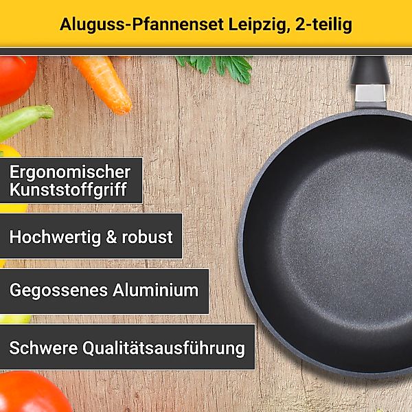 Krüger Pfannen-Set »Aluguss Pfannenset LEIPZIG, 2 tlg.«, Aluminiumguss, (Se günstig online kaufen