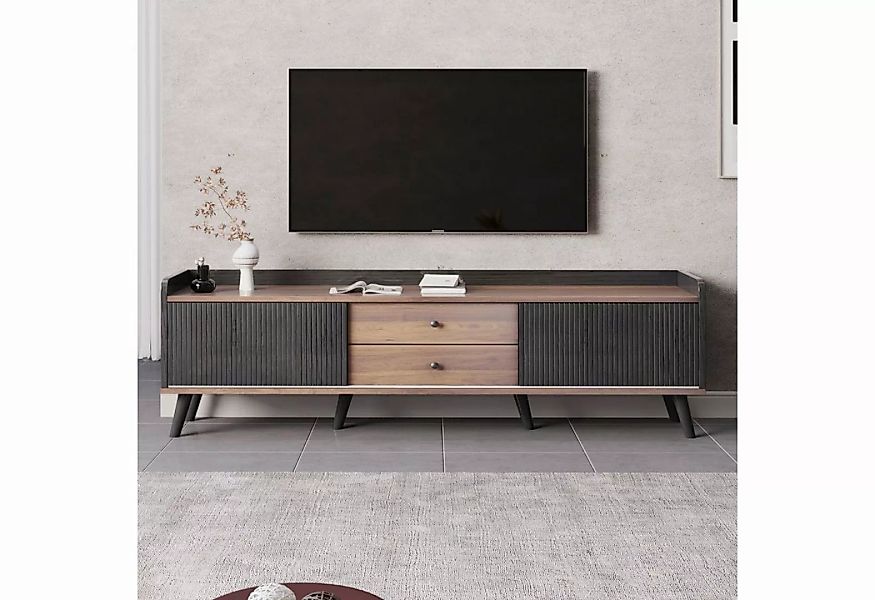 Fangqi TV-Schrank H58*L160*T40 cm TV-Schrank mit zwei Schubladen, Aufbewahr günstig online kaufen