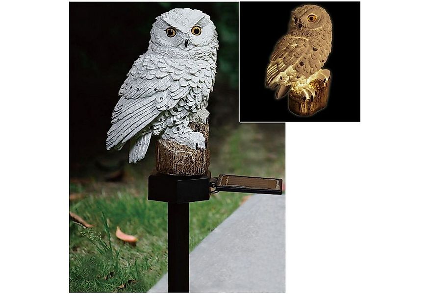 BURI Kugelleuchte Solar LED Eule auf Steckstab Gartenfigur Gartenbeleuchtun günstig online kaufen