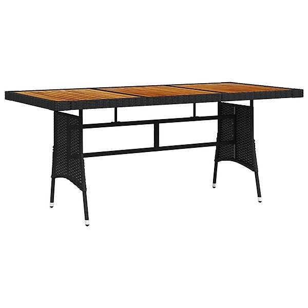 vidaXL Gartentisch Schwarz 160x70x72cm Poly Rattan & Massivholz Akazie 3186 günstig online kaufen