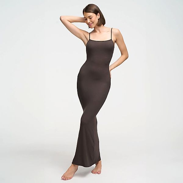 Creamy Fabrics Jerseykleid Ribbed Cami Maxikleid-Ash günstig online kaufen