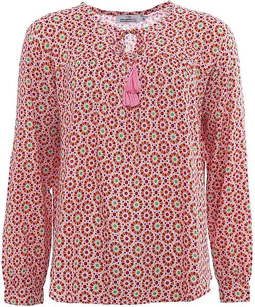 Zwillingsherz Shirtbluse Bindeband mit Bommeln günstig online kaufen
