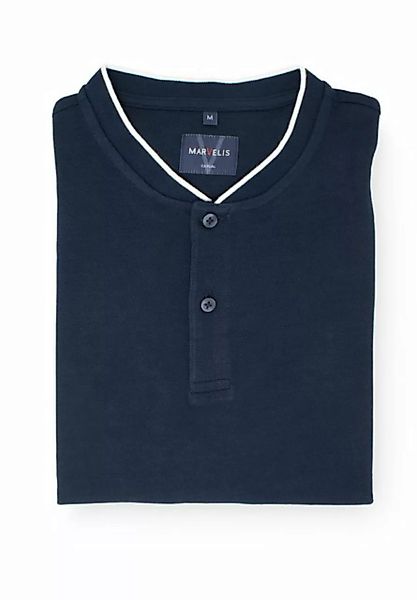 MARVELIS Poloshirt Poloshirt - Stehkragen - Einfarbig - Marine günstig online kaufen