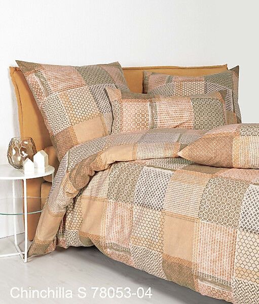 Janine Janine Edelflanell Bettwäsche Chinchilla S 78053 caramell korallgold günstig online kaufen
