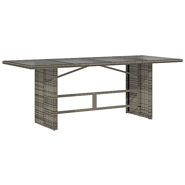 vidaXL Gartentisch Gartentisch mit Glasplatte Grau günstig online kaufen