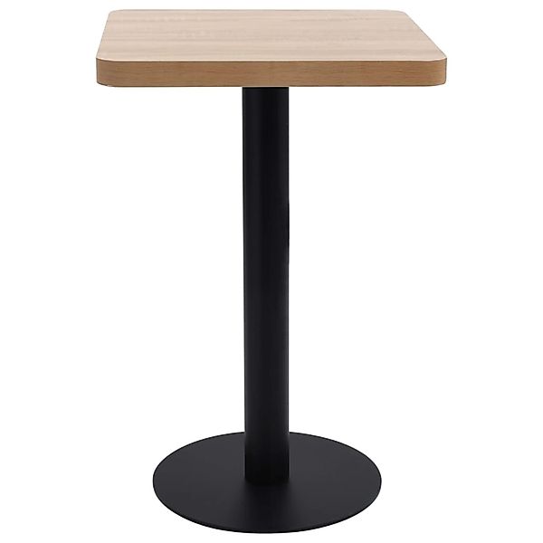 vidaXL BistRotisch Hellbraun 50x50 cm MDF Schwarz günstig online kaufen