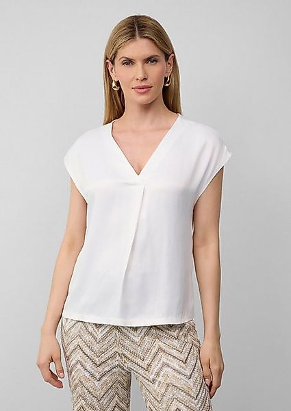 s.Oliver BLACK LABEL Kurzarmshirt Blusenshirt im Fabricmix mit V-Ausschnitt günstig online kaufen