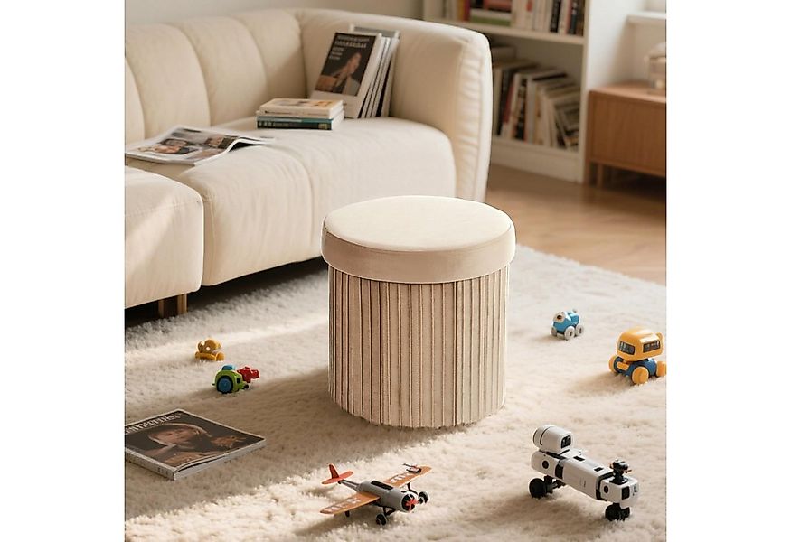 Zedelmaier Sitzhocker Runder Samt Aufbewahrungshocker Polsterhocker Hocker günstig online kaufen