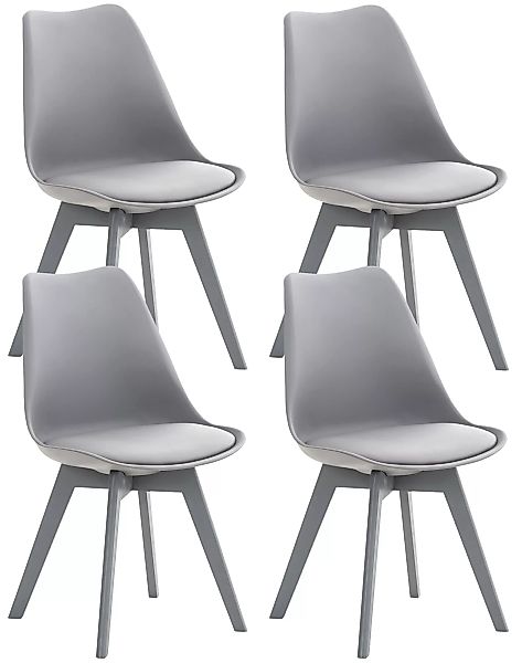 4er Set Stuhl Linares Kunststoff Grau/grau günstig online kaufen