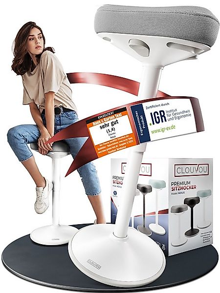 CLOUVOU Arbeitshocker Nexus Bürohocker - Ergonomischer Hocker Büro -, höhen günstig online kaufen