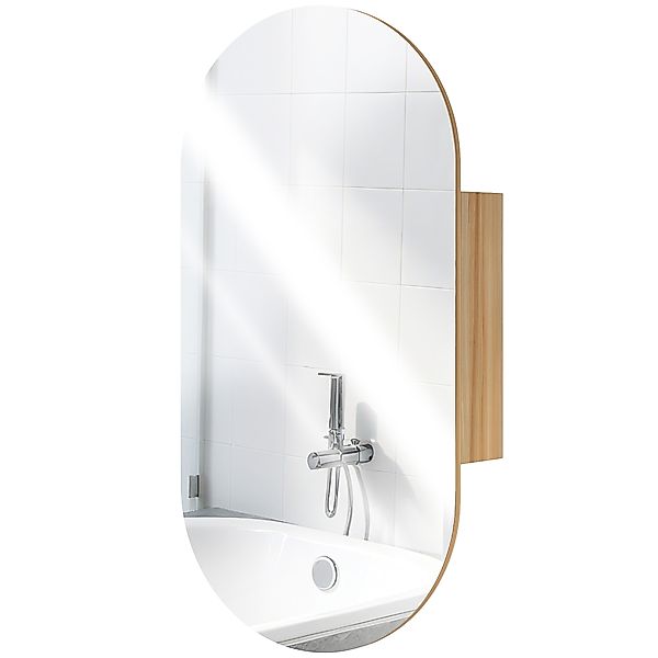 HOMCOM Wandspiegelschrank Badezimmer mit ovalem Spiegel, 45 x 90 cm, modern günstig online kaufen