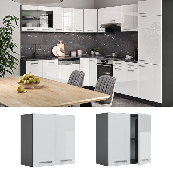 Vicco Hängeschrank R-Line, Weiß Hochglanz/Anthrazit, 60 günstig online kaufen