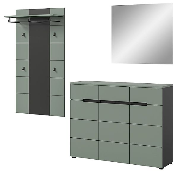 Inn.Furn Garderoben-Set 3-teilig in Salbei und Grau 215 cm Cooper günstig online kaufen