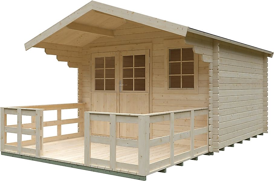 KONIFERA Gartenhaus "Kallenberg 2 aus naturbelassenem Fichtenholz", mit Ter günstig online kaufen