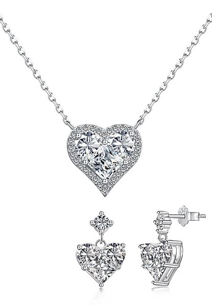 BRELLATO Schmuckset Herz-Anhänger Halskette Ohrstecker, Geschenk-Idee günstig online kaufen