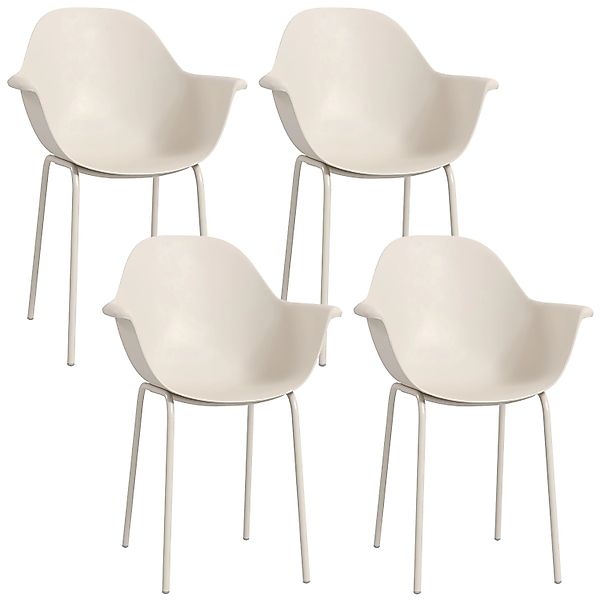 Outsunny Gartenstuhl 4er Set mit Rückenlehne 59L x 55B x 84H cm günstig online kaufen