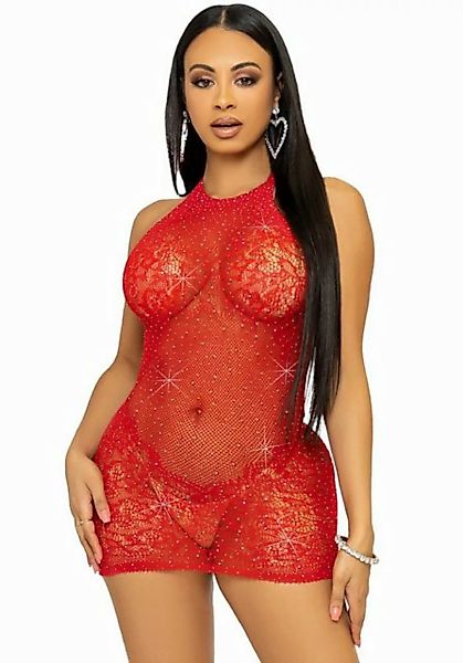 Leg Avenue Minikleid Mini-Kleid transparent mit Schmucksteinen - rot (1-tlg günstig online kaufen