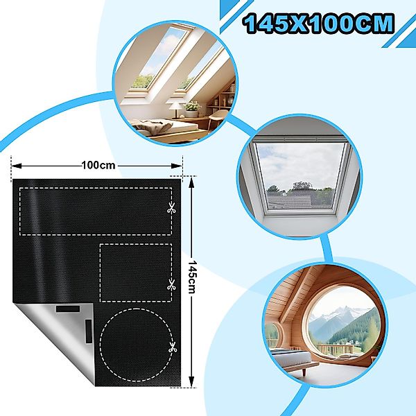 Verdunklungsrollo Verdunklungsstoff Sonnenschutz mit Magic Tape günstig online kaufen