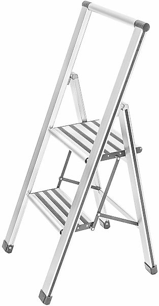 WENKO Trittleiter "Modell Alu-Design" Klapptritt Leiter, rutschsichere XXL- günstig online kaufen
