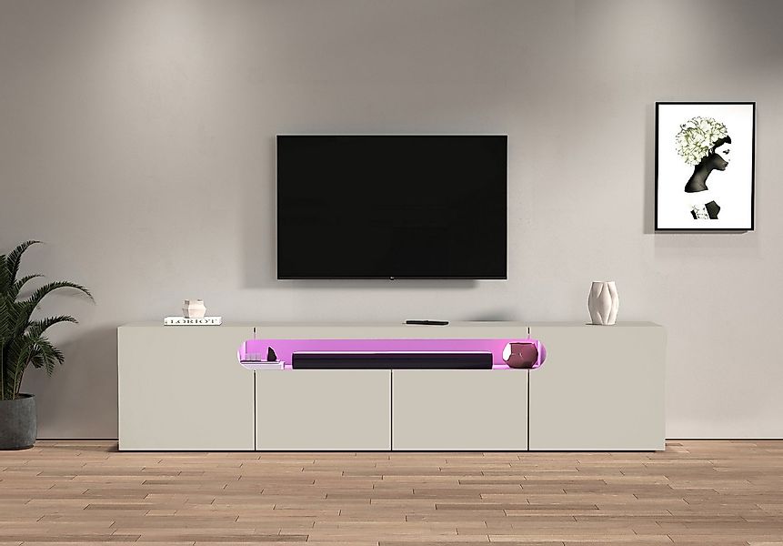 Home affaire Lowboard REAL TV-Möbel, 240 cm breit, 40/60 cm hoch, Hochglanz günstig online kaufen