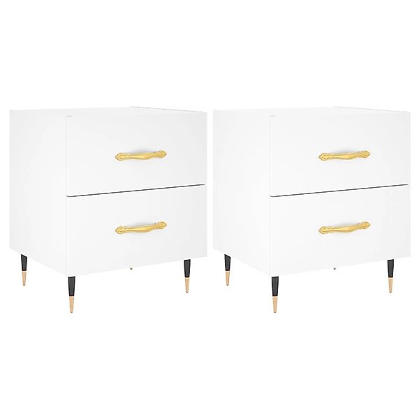 vidaXL Nachttische 2 Stk, Weiß 40x35x47,5 cm Holzwerkstoff 827261 günstig online kaufen