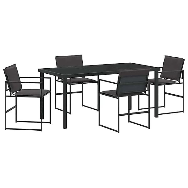 vidaXL Garten Essgruppe 5-Tlg Schwarz Textilene und Stahl 3379334 günstig online kaufen