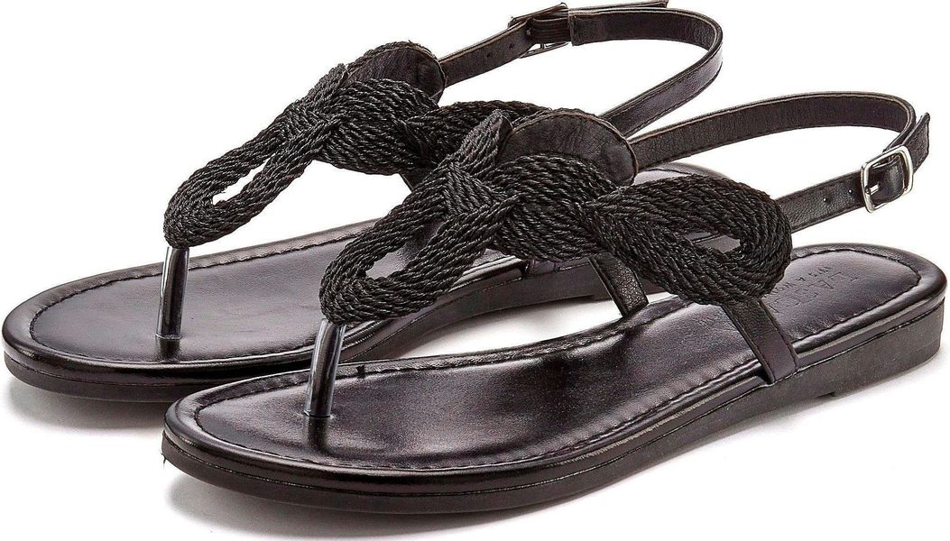 LASCANA Zehentrenner Sandale, Pantolette im Metallic-Look günstig online kaufen