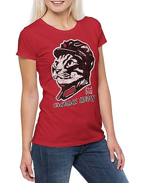 Urban Backwoods Print-Shirt Chairman Meow Damen T-Shirt Mao Cat Cats Social günstig online kaufen