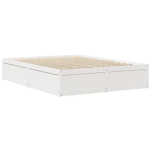 vidaXL Massivholzbett ohne Matratze Weiß 140x190 cm Kiefernholz 3282382 günstig online kaufen