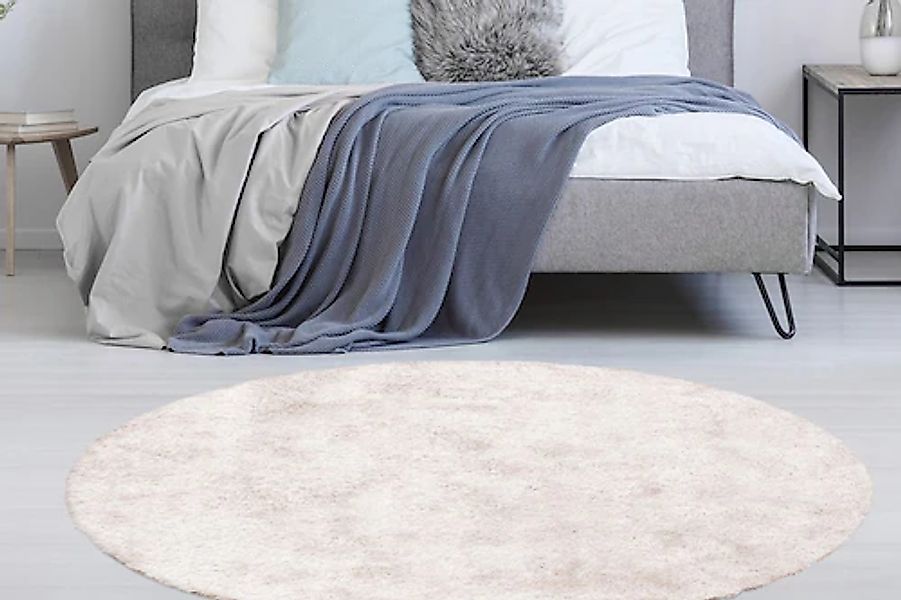 Bruno Banani Hochflor-Teppich »Alga«, rund, 40 mm Höhe, Uni-Farben, besonde günstig online kaufen