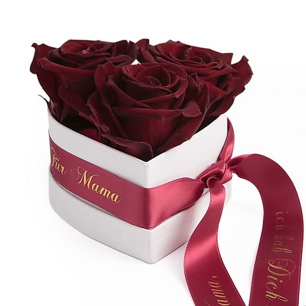 Kunstblume Rosenbox Herz 3 infinity Rosen günstig online kaufen