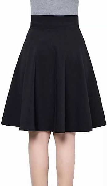 KIKI A-Linien-Kleid Damen-Rock, Schwarz, plissiert, knielang, elastisch, ho günstig online kaufen