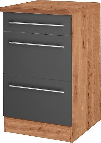 KOCHSTATION Unterschrank KS-Wien Breite 50 cm, mit 1 Schubkasten und 2 Ausz günstig online kaufen