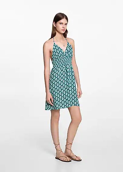 Gemustertes Kleid mit Raffdetail günstig online kaufen