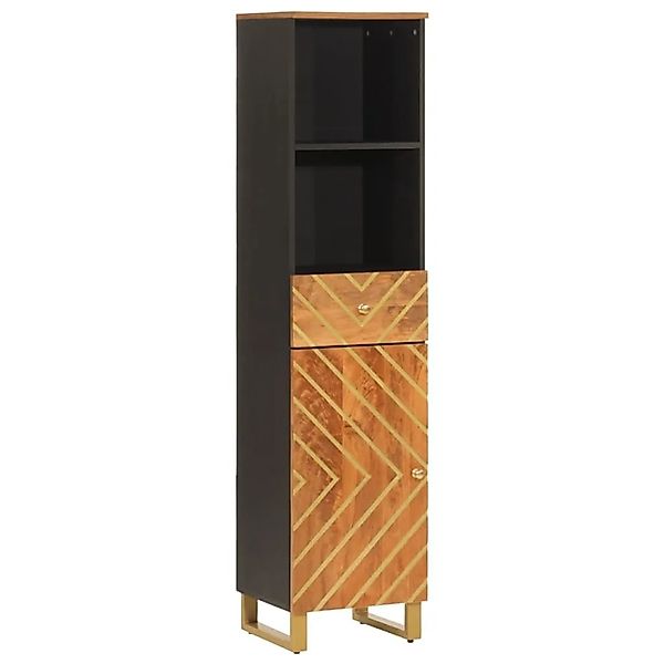 vidaXL Badschrank Braun und Schwarz 38x33,5x160 cm Massivholz Mango 356805 günstig online kaufen