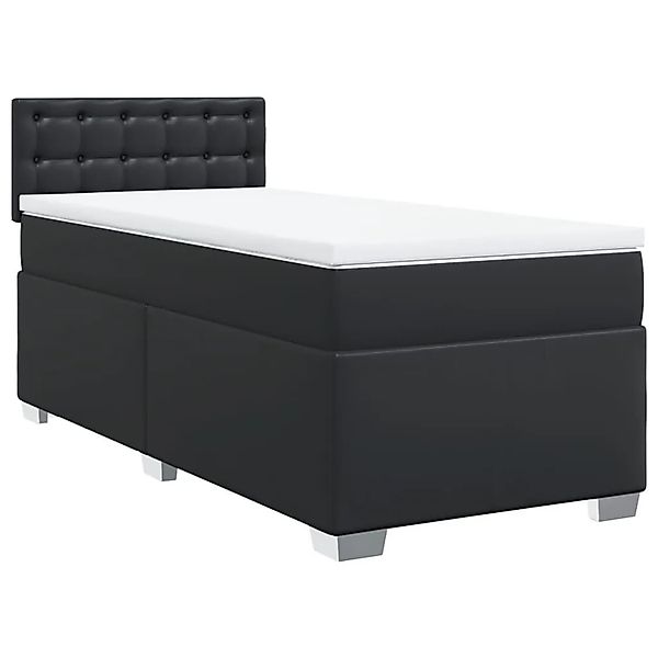 vidaXL Boxspringbett mit Matratze Schwarz 80x200 cm Kunstleder 3286096 günstig online kaufen