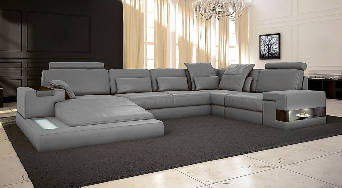 BULLHOFF Wohnlandschaft Wohnlandschaft Leder XXL Eckcouch U-Form Sofa Eckso günstig online kaufen