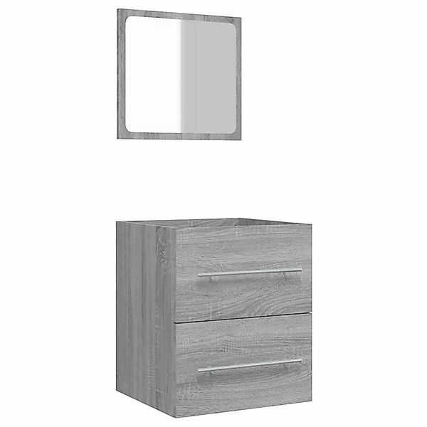 vidaXL Badschrank mit Spiegel Grau Sonoma 41x38,5x48 cm 820470 günstig online kaufen