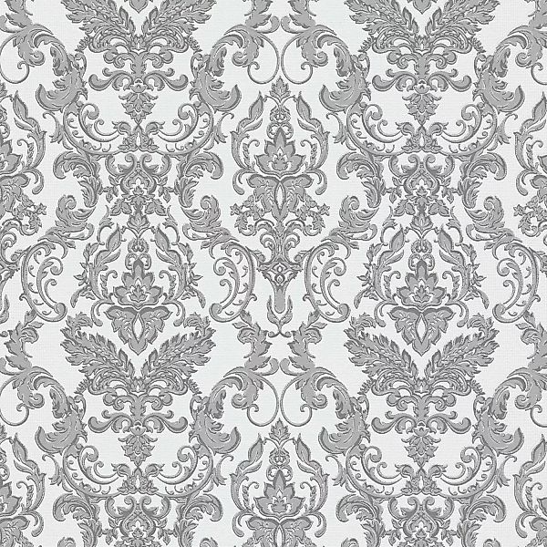 Bricoflor Ornament Tapete Weiß Grau Elegante Tapete für Schlafzimmer und Es günstig online kaufen