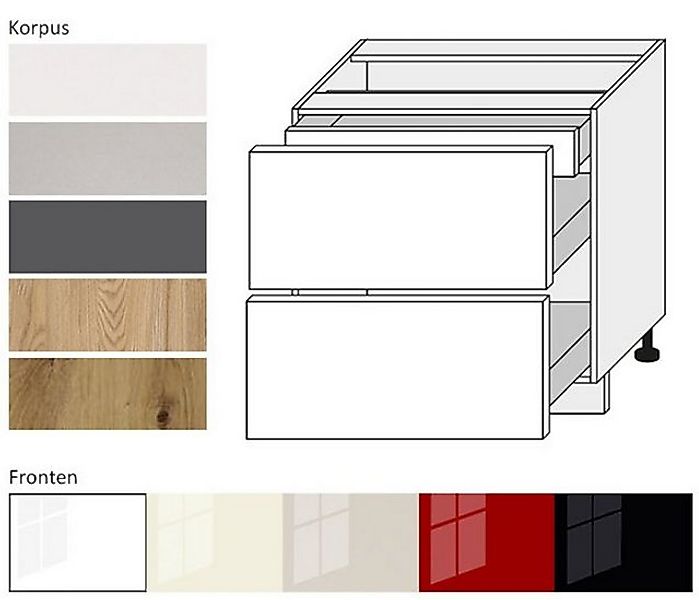 Feldmann-Wohnen Unterschrank Platinium (Platinium, 1-St) Front- & Korpusfar günstig online kaufen