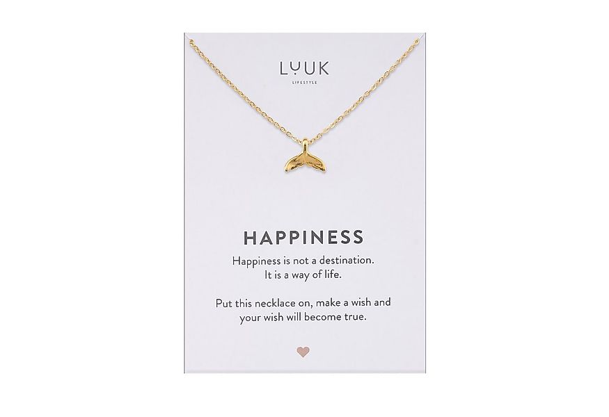LUUK LIFESTYLE Kette mit Anhänger Walflossen, mit HAPPINESS Spruchkarte, mi günstig online kaufen