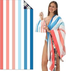 Coonoor Strandtuch Mikrofaser Doppelseitiges Samtstrandtuch Tragbares günstig online kaufen