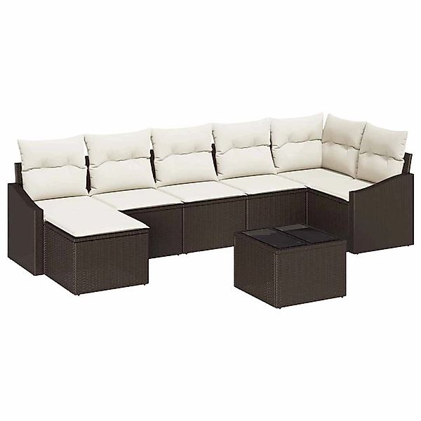 vidaXL Garten-Sofa-Set 8-Tlg Braun Poly Rattan 3346818 günstig online kaufen