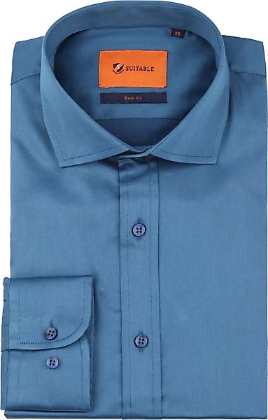 Suitable Satin Hemd Blau - Größe 38 günstig online kaufen