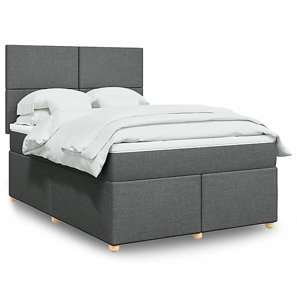 vidaXL Boxspringbett mit Matratze Dunkelgrau 140x190 cm Stoff 3293569 günstig online kaufen