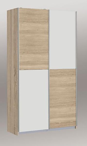 Mehrzweckschrank Kleiderschrank 120 cm breit Sonoma Eiche / Weiß OHIO günstig online kaufen